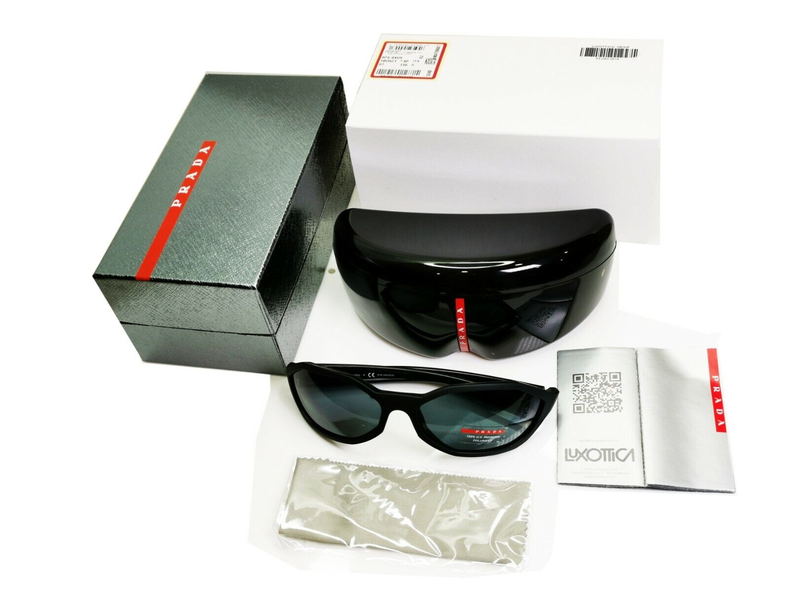 Authentic PRADA SS19 Mens Polarized Boxed Sunglasses Black SPS 04U 1BO-5Z1 27451