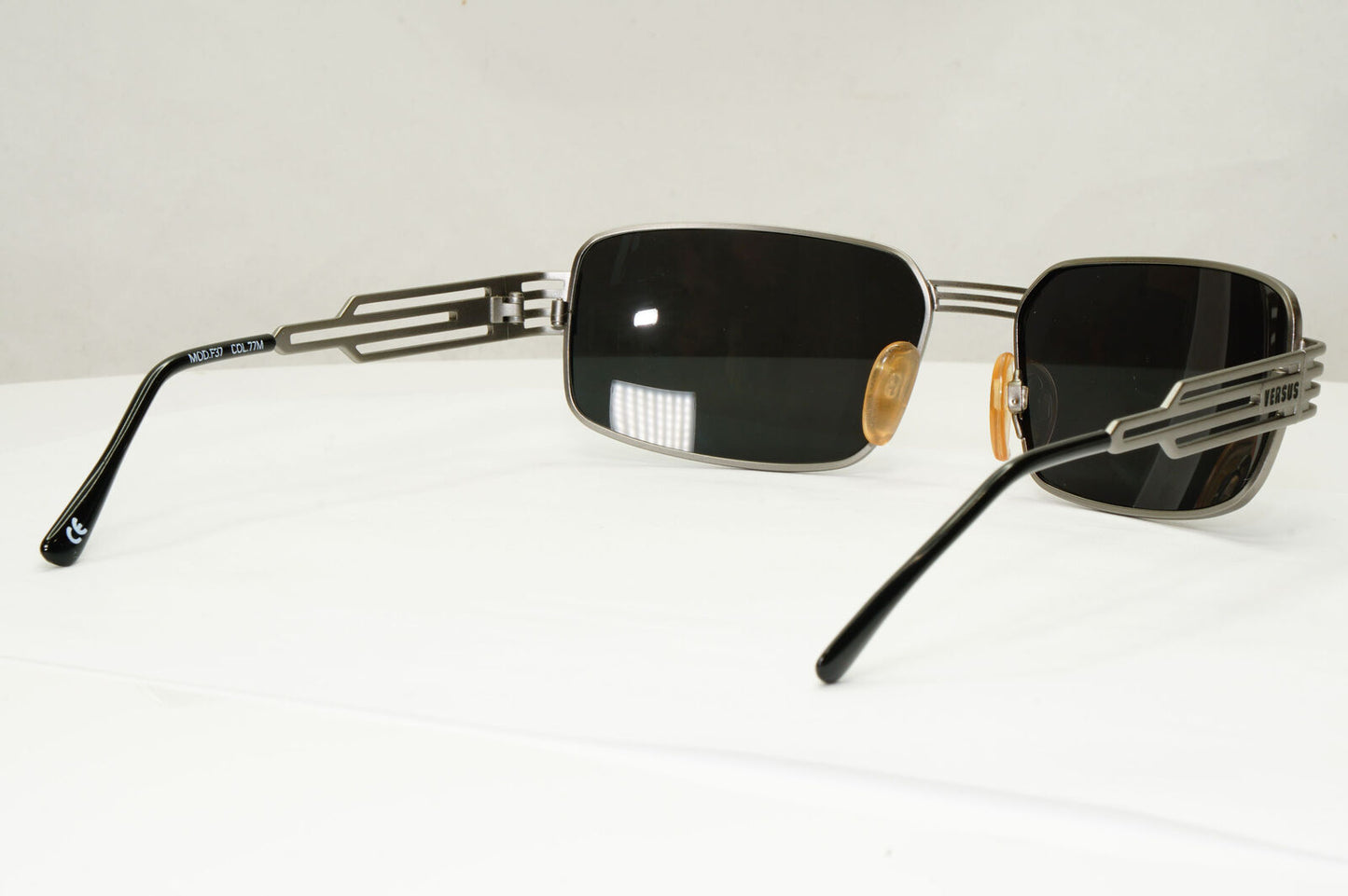 Versus 1996 by Gianni Versace Vintage Silver Black Sunglasses MOD F37 COL 77M