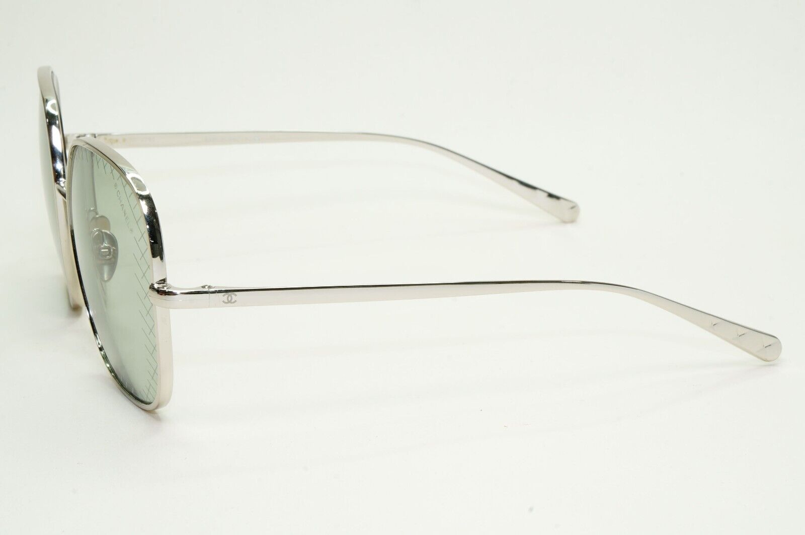 Chanel Sunglasses Silver Square Grey Metal Large 4252 c.124/87 57mm