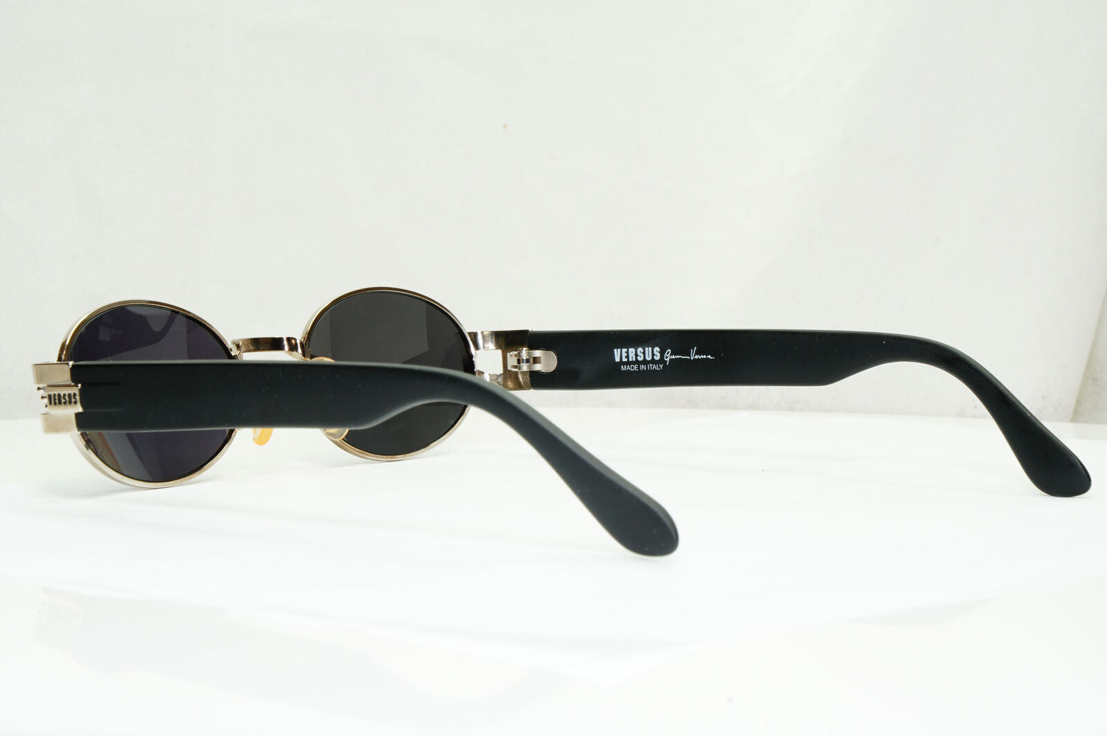 Versus 1996 by Gianni Versace Vintage Silver Black Sunglasses MOD F30 COL 12M