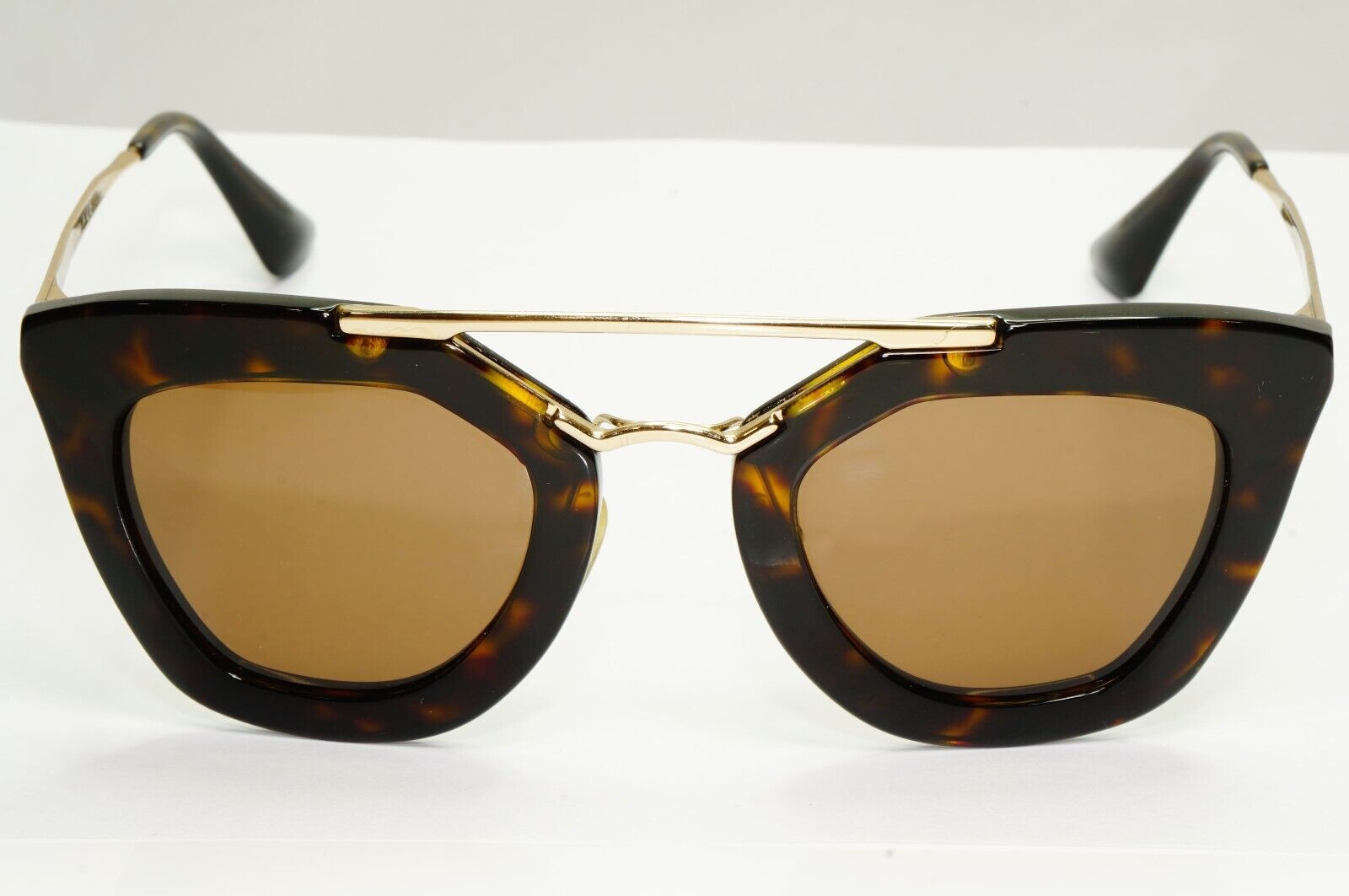 Prada Sunglasses Cinema Gold Brown Tortoise Square PR09QS SPR 09Q 2AU-6S1 170125