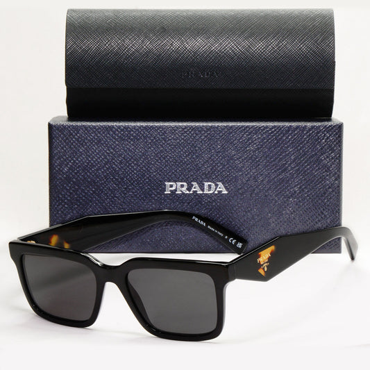 Prada Sunglasses Black Triangle Symbole Square PR10YV VPR 10Y 1AB-1O1 52mm