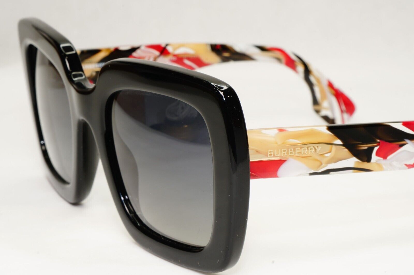 Burberry Sunglasses Black Polarized Grey Gradient  Square B 4284 3803/T3 52mm