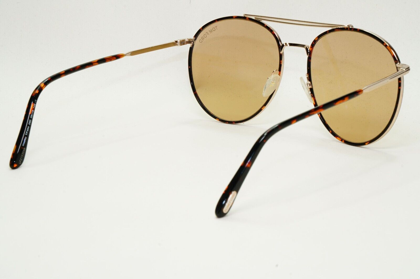 Tom Ford Sunglasses Wesley Gold Brown Tortoise Rims Round Pilot FT0694 TF694 28E
