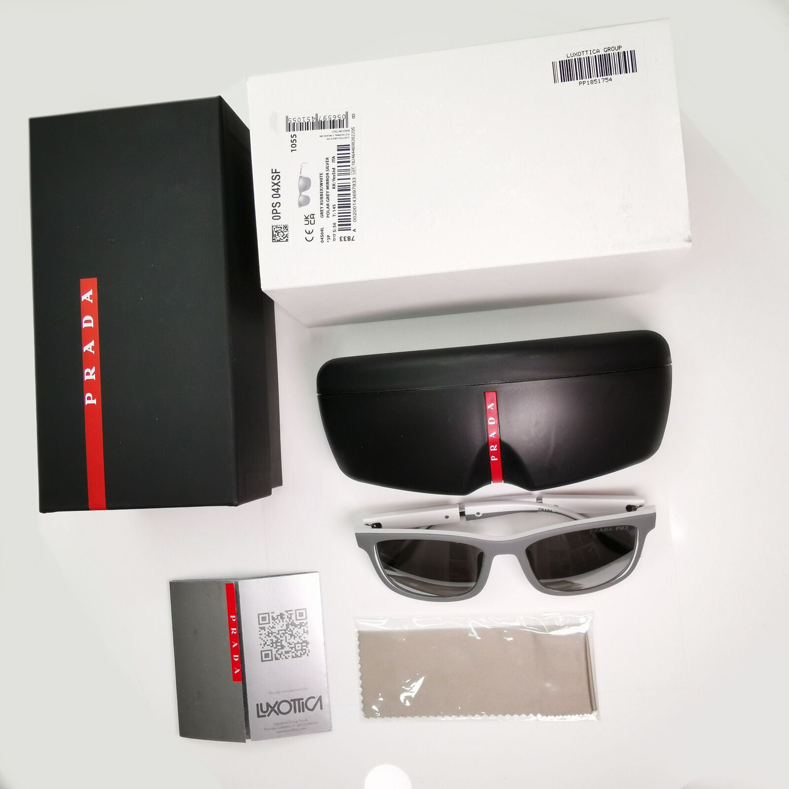 Prada Polarized Mirror Silver Sunglasses Square PS04XS F SPS 04X-F 04S-04L