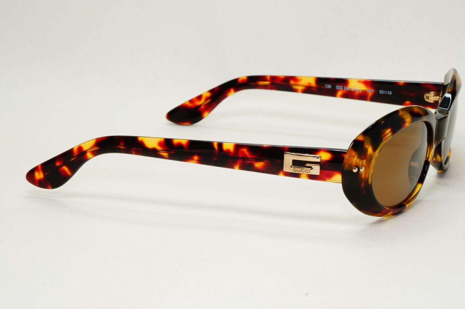 Gucci Sunglasses 1997 Vintage Brown Tortoise Oval GG 2413/N/S 02Y 52mm 171024