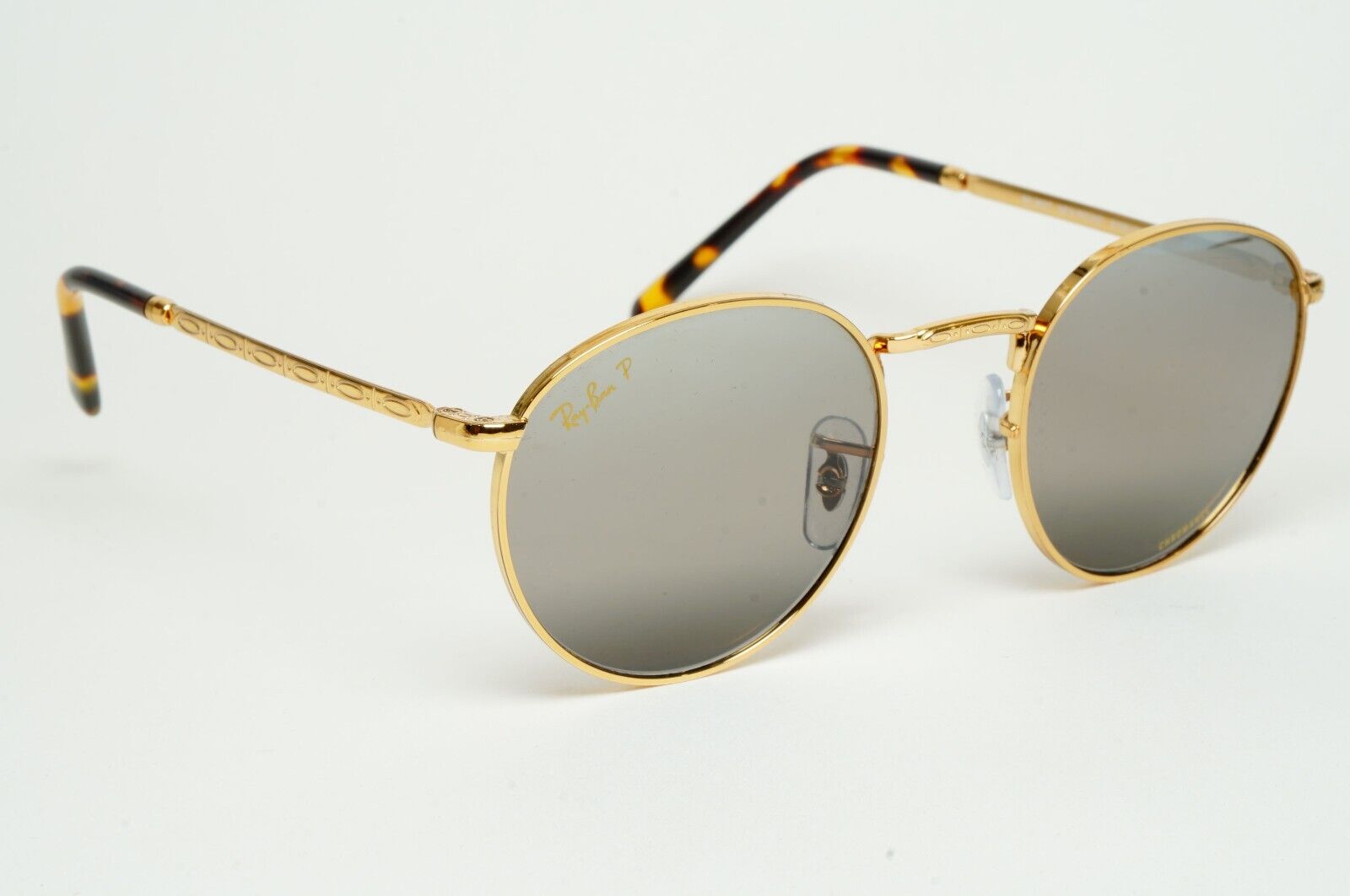 Ray-Ban Sunglasses Polarised Silver Mirror New Round RB 3637 9196/G3 50mm