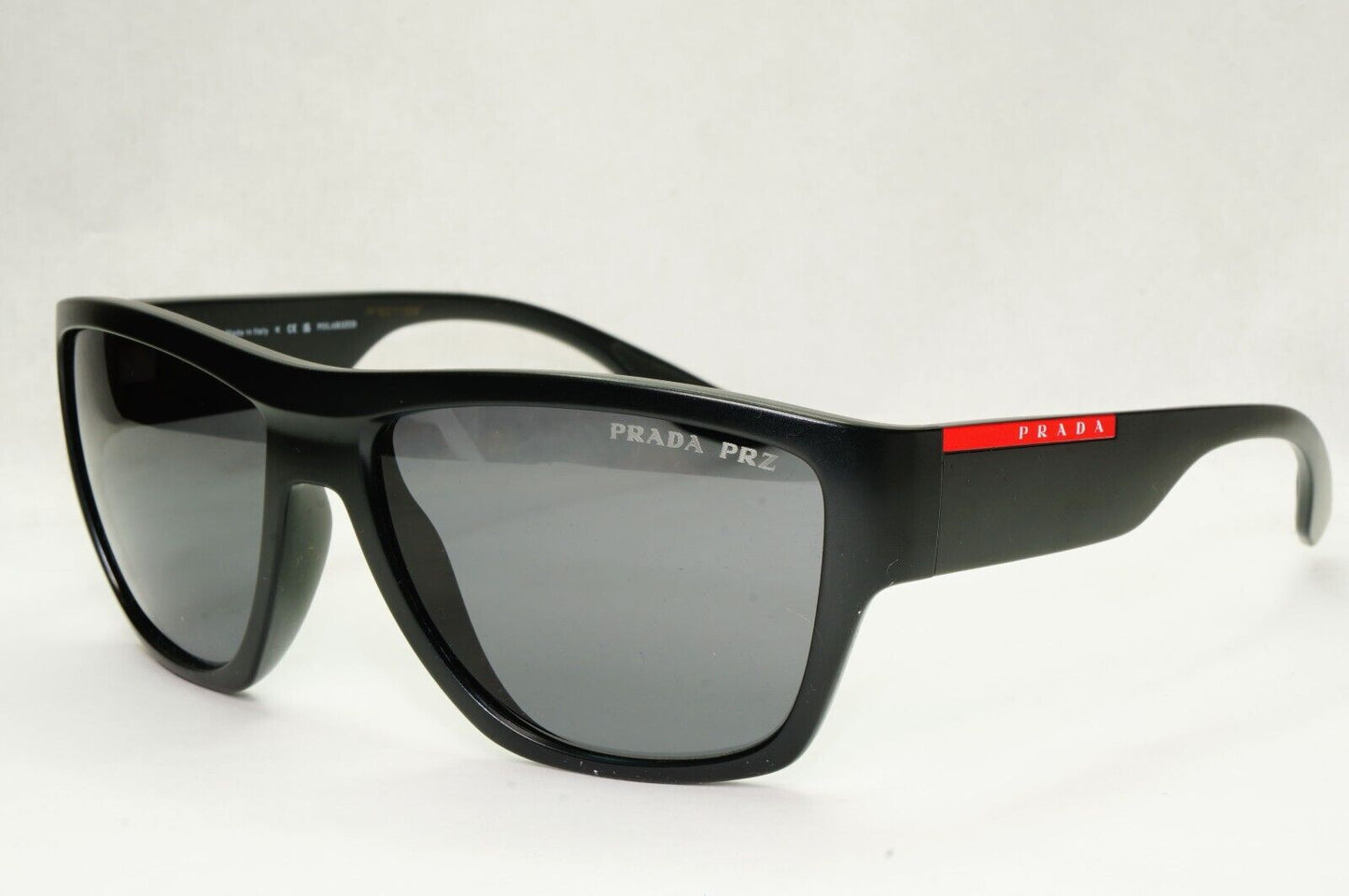 Prada Sunglasses Black Polarized Square Wrap Matte PS08VS SPS 08V 1BO-02G 59mm