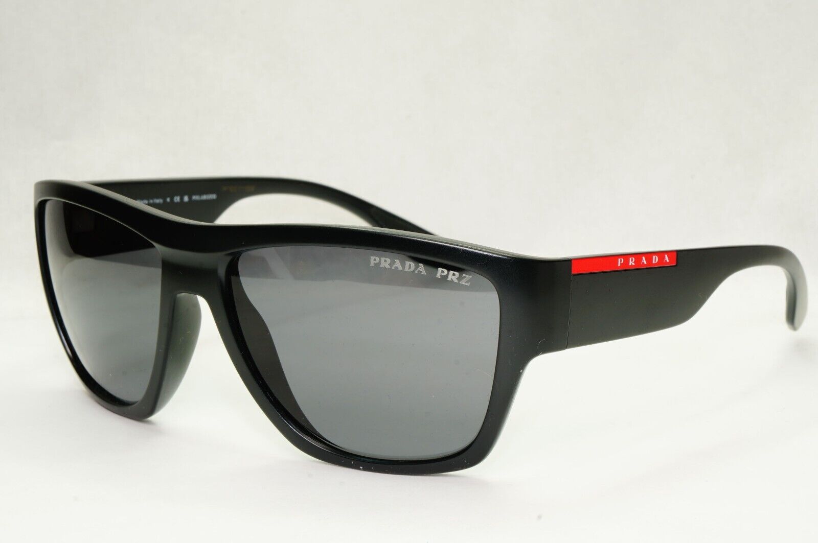 Prada Sunglasses Black Polarized Square Wrap Matte PS08VS SPS 08V 1BO-02G 59mm