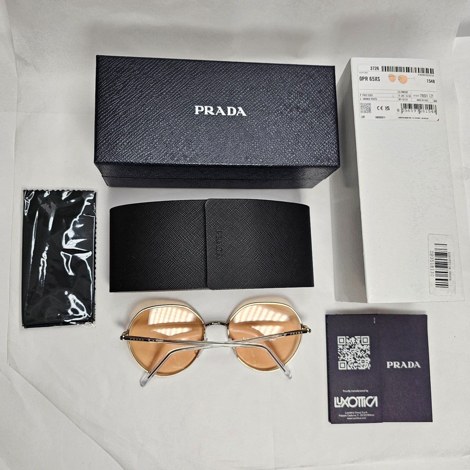 Prada Sunglasses Photochromic Gold Yellow Orange Round PR65XS SPR 65X ZVN-09D