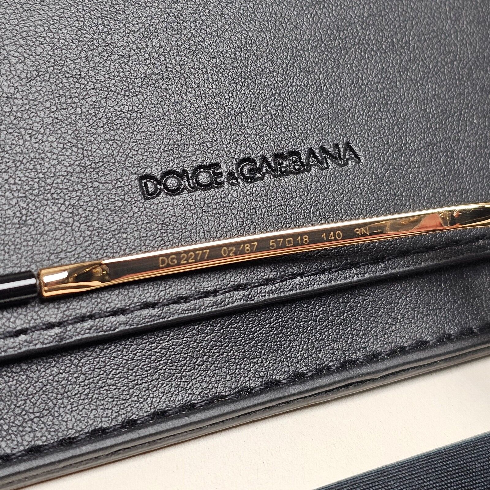 Dolce & Gabbana Sunglasses Black Gold Pilot Brow Bar D&G DG 2277 02/87 57mm