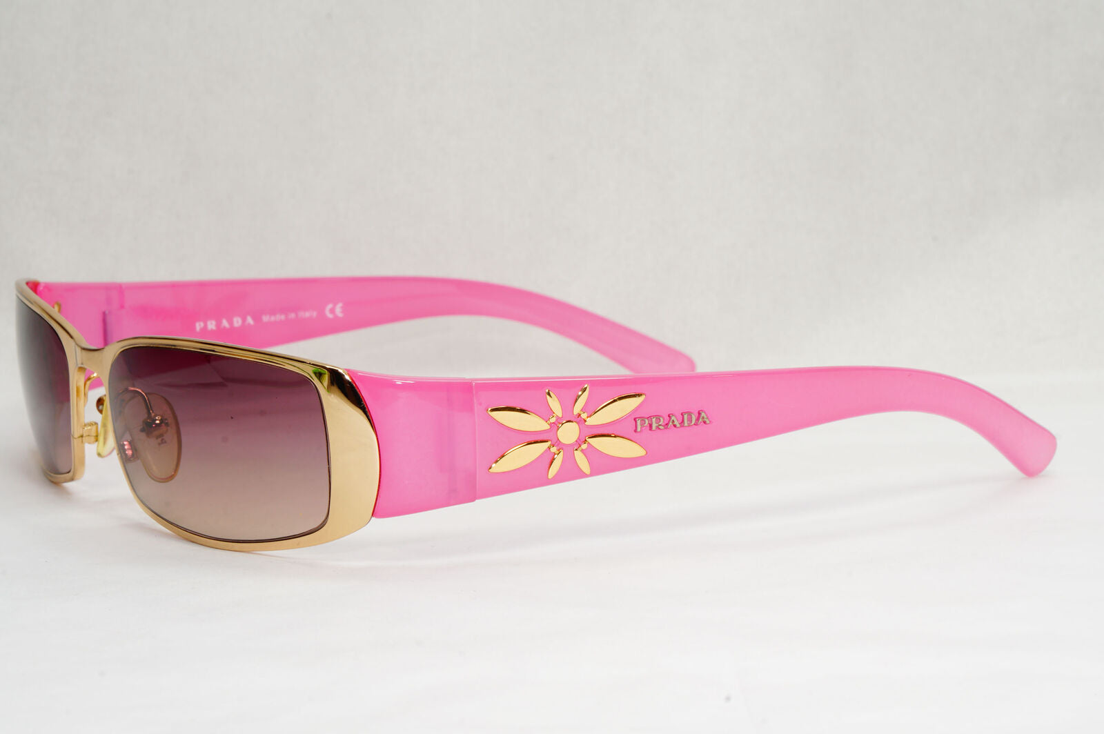 Prada Sunglasses 2006 Vintage Pink Gold Rectangle PR55GS SPR 55G 5AK-6S1 180124