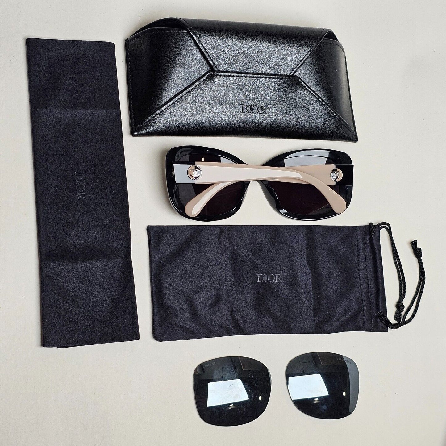 Chanel Sunglasses Black Glossy Square Beige 5322-A c.1333/26 57mm 261124