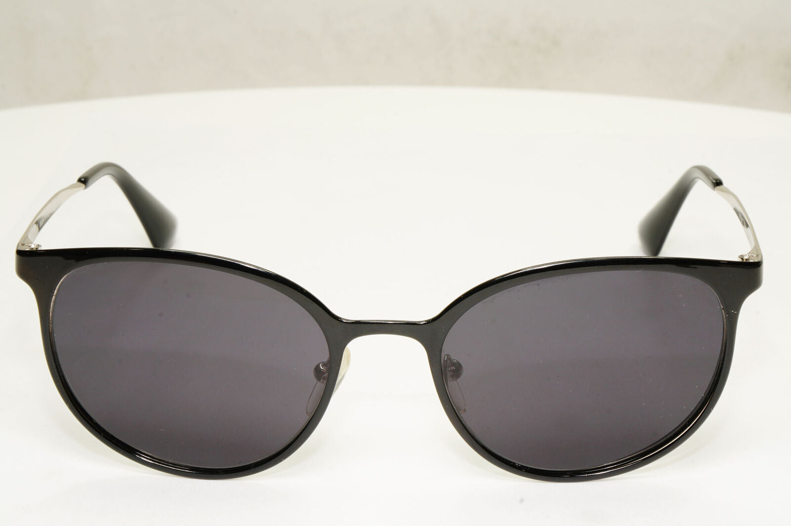 Prada Sunglasses Black Silver Metal Square Panto PR53TV VPR 53T 1AB-1O1 180323
