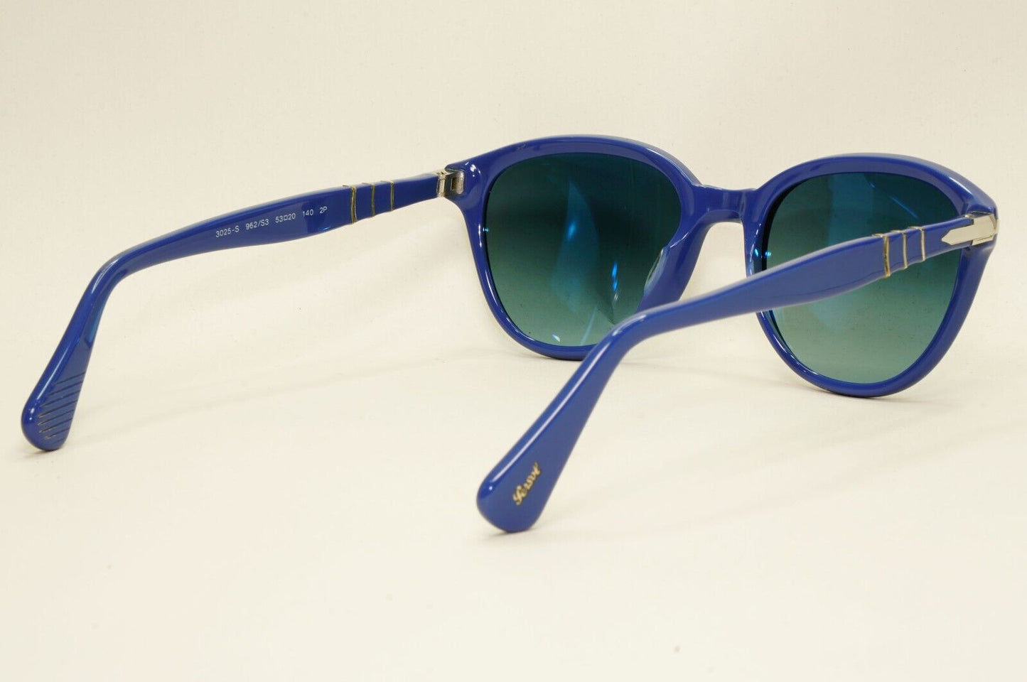 Persol Sunglasses 2012 Capri Blue Polarised Gradient Silver 3025-S 962/S3 53mm