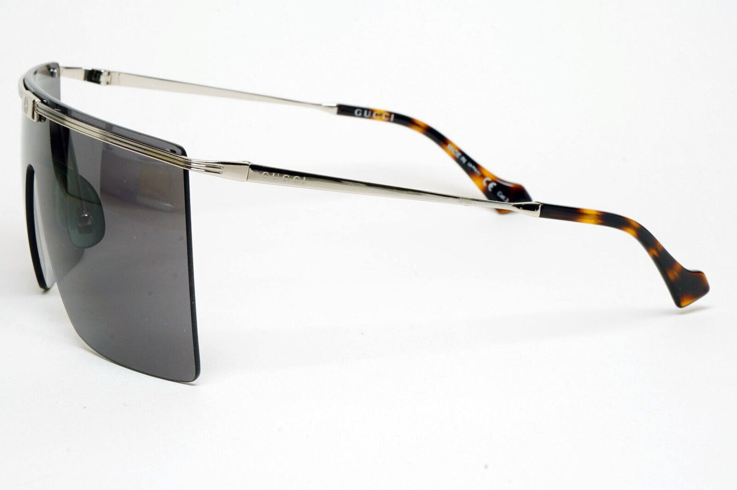 Gucci Sunglasses 2022 Silver Black Shield Visor Square Unisex GG1096S 001 180125