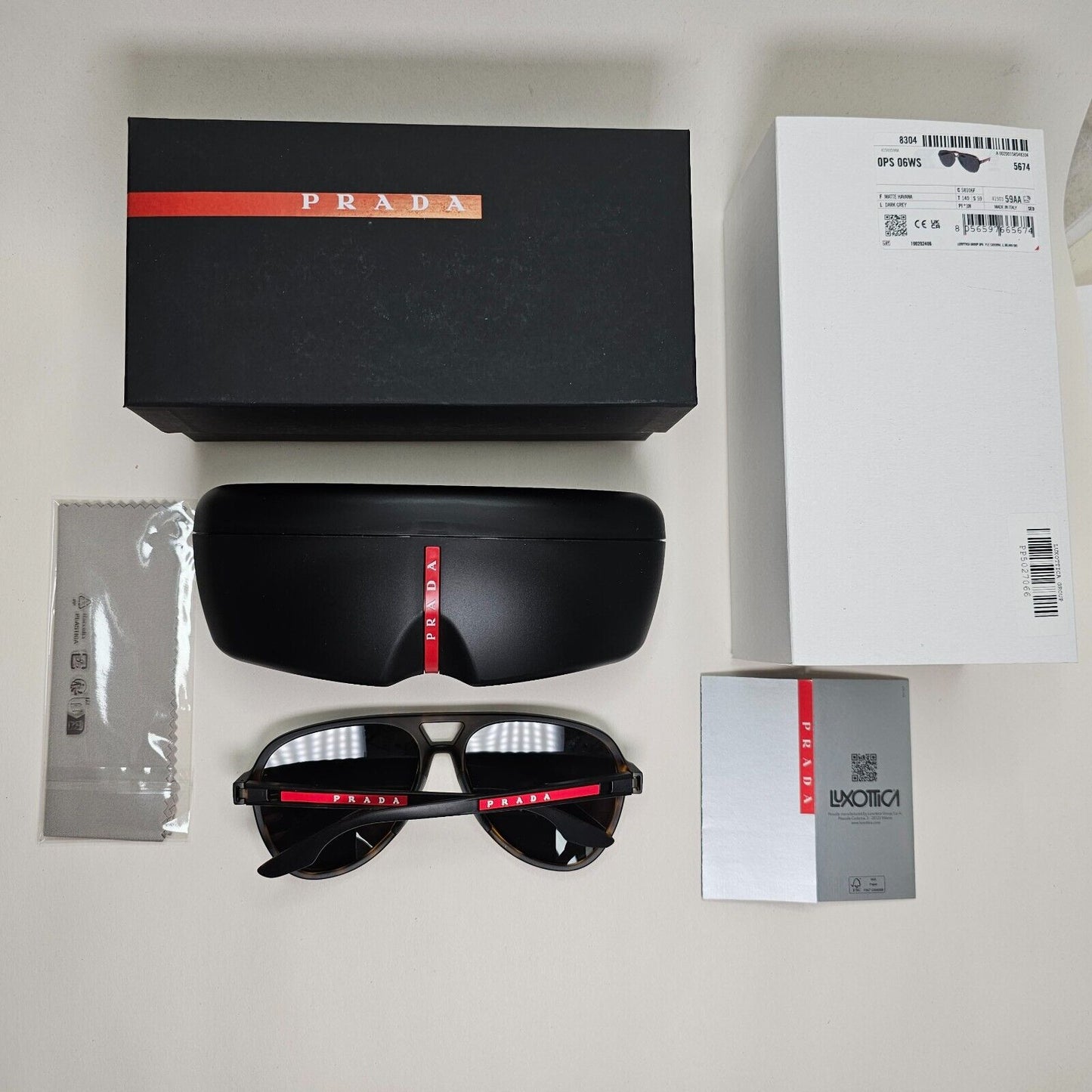 Prada Sunglasses Brown Tortoise Matte Black Pilot Large PS06WS SPS 06W 581-06F