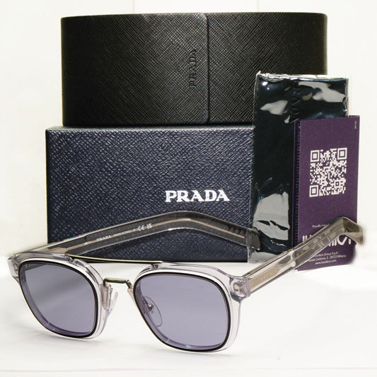 Prada Sunglasses Navigator Transparent Grey Pilot Blue SPR 07W PR07WS 04L-420