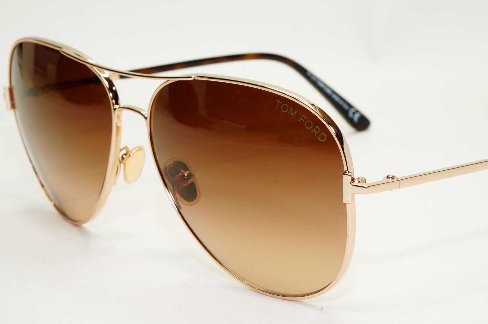 Tom Ford Sunglasses Clark Gold Pilot Brown Gradient Metal FT0823 TF 823 28F [a]