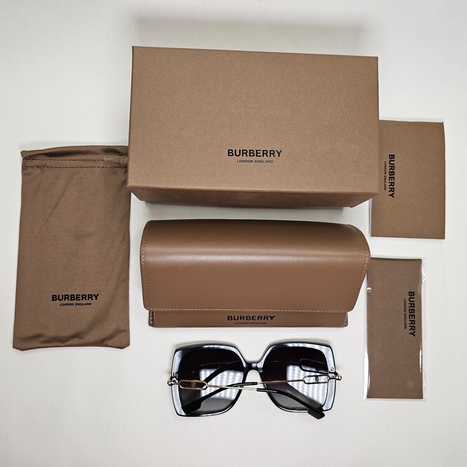 Burberry Sunglasses Luna Black Square Grey Gradient BE 4332 3001/8G 57mm