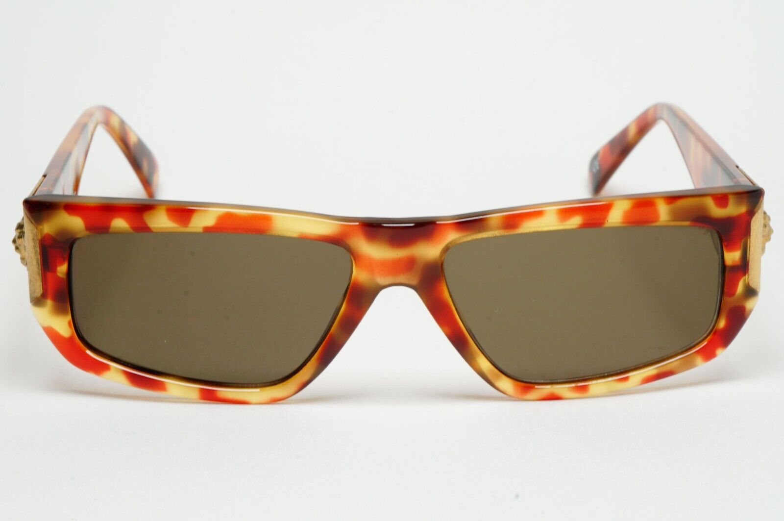 Versus Sunglasses 1996 by Gianni Versace Vintage Gold Lion Brown MOD E07 COL 197