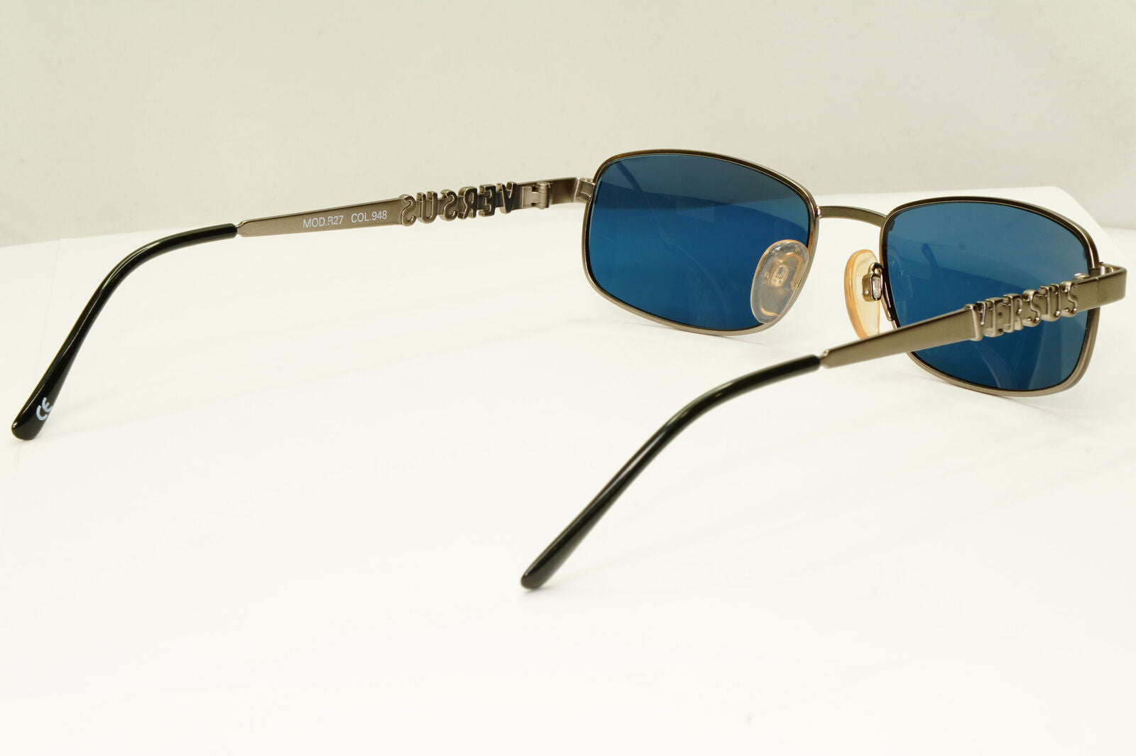 Versus 1995 Vintage Grey Blue Metal Sunglasses Gianni Versace MOD R27 COL 948
