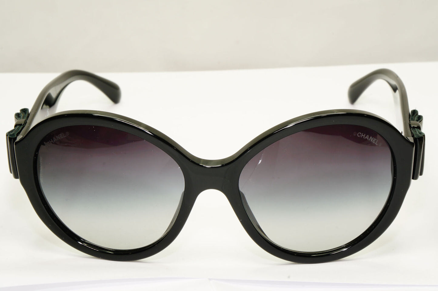 Chanel 2013 Sunglasses Leather Bow Black Square Gradient 5283-Q c.501/S6 221122