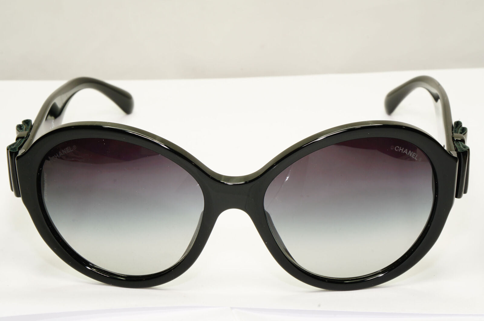 Chanel 2013 Sunglasses Leather Bow Black Square Gradient 5283-Q c.501/S6 221122