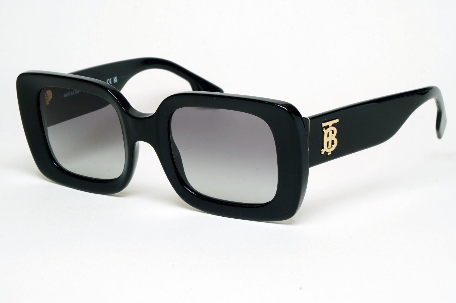 Burberry Sunglasses Delilah Black Gold Square Grey Gradient BE 4327 3001/11 51mm
