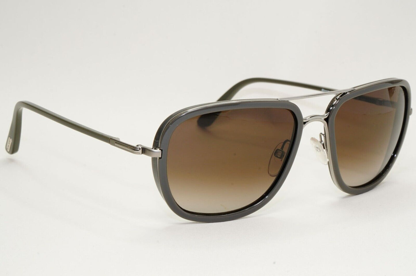 Tom Ford Sunglasses Riccardo Grey Brown Gradient Navigator TF 340 14K FT0340
