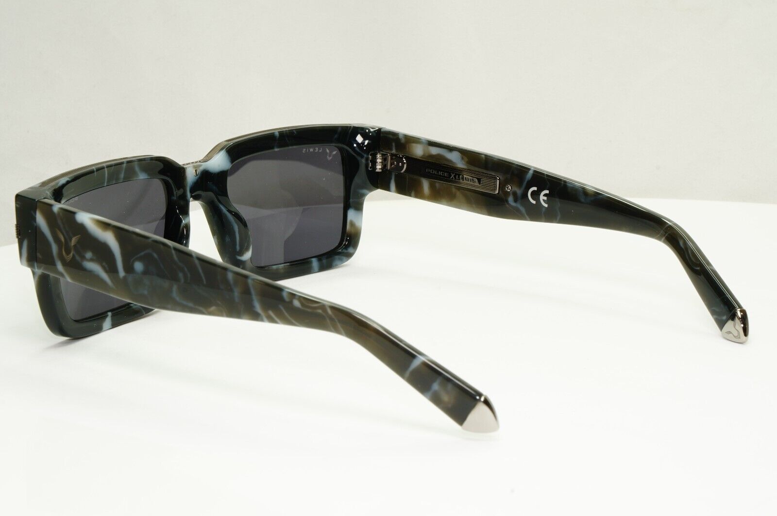 Police Lewis Hamilton F1 Sunglasses Black Grey Marble Square SPL E14 COL 0869