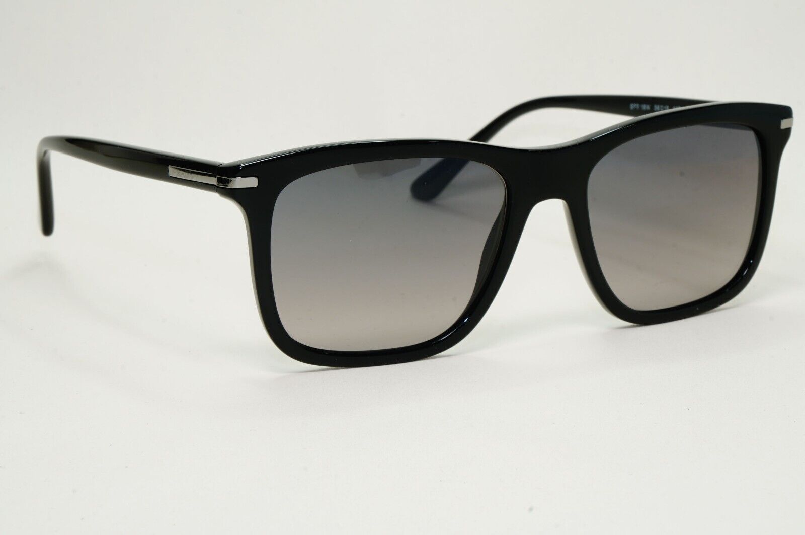 Prada Sunglasses Black Grey Polarized Glass Lens Square PR18WS SPR 18W 1AB-09G