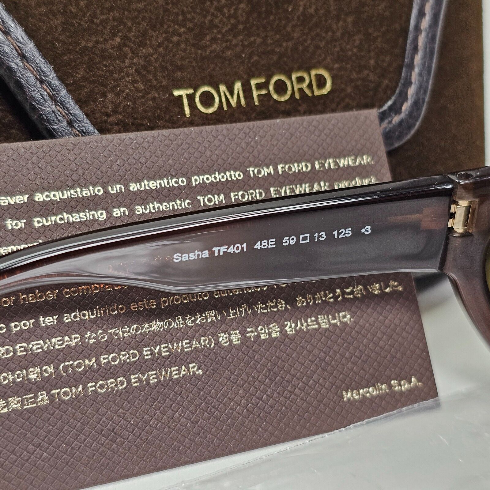 Tom Ford Sunglasses Sasha Dark Brown Square Side Window FT0401 TF 401 48E 59mm