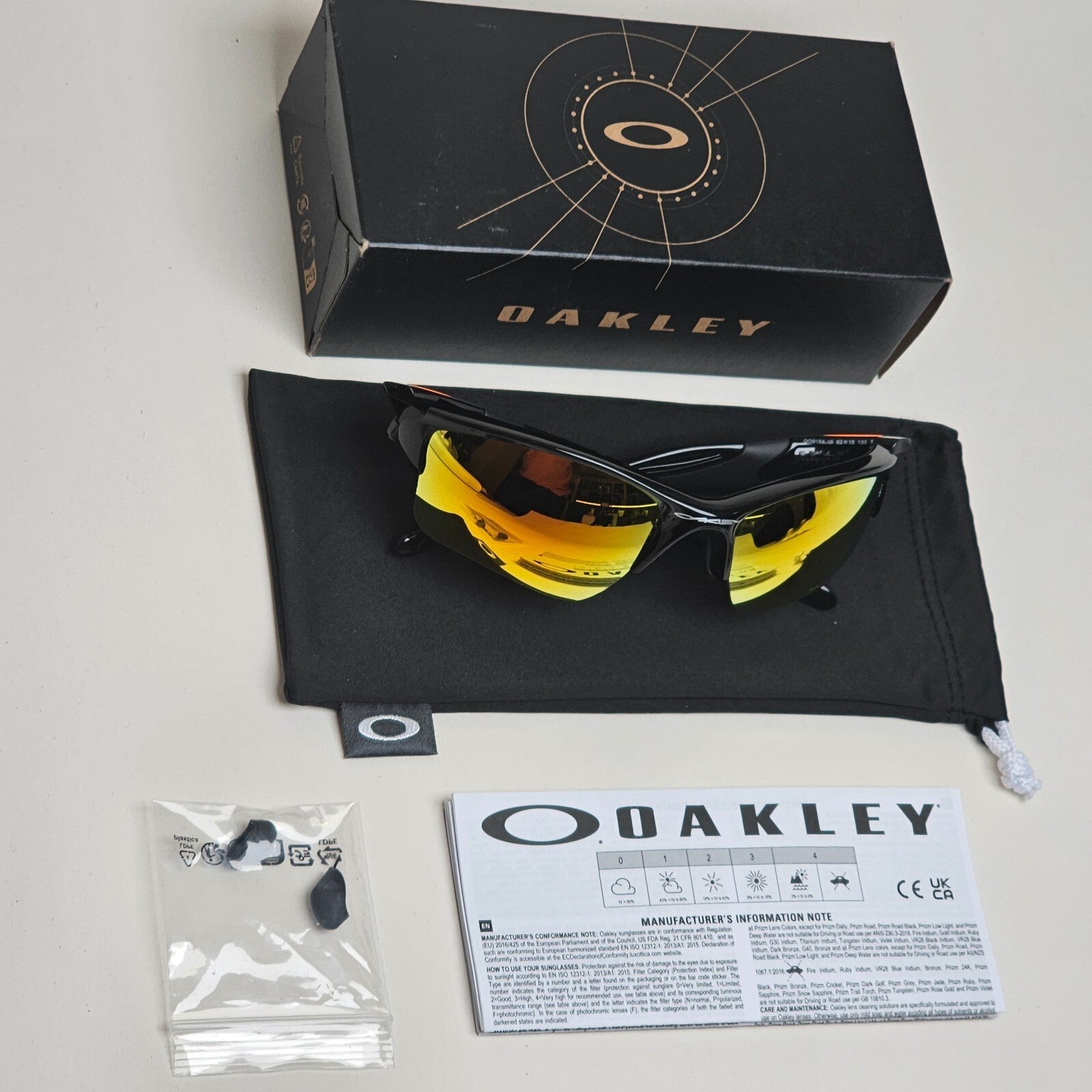Oakley Sunglasses Half Jacket 2.0 XL Black Fire Iridium Polarized OO 9154 16