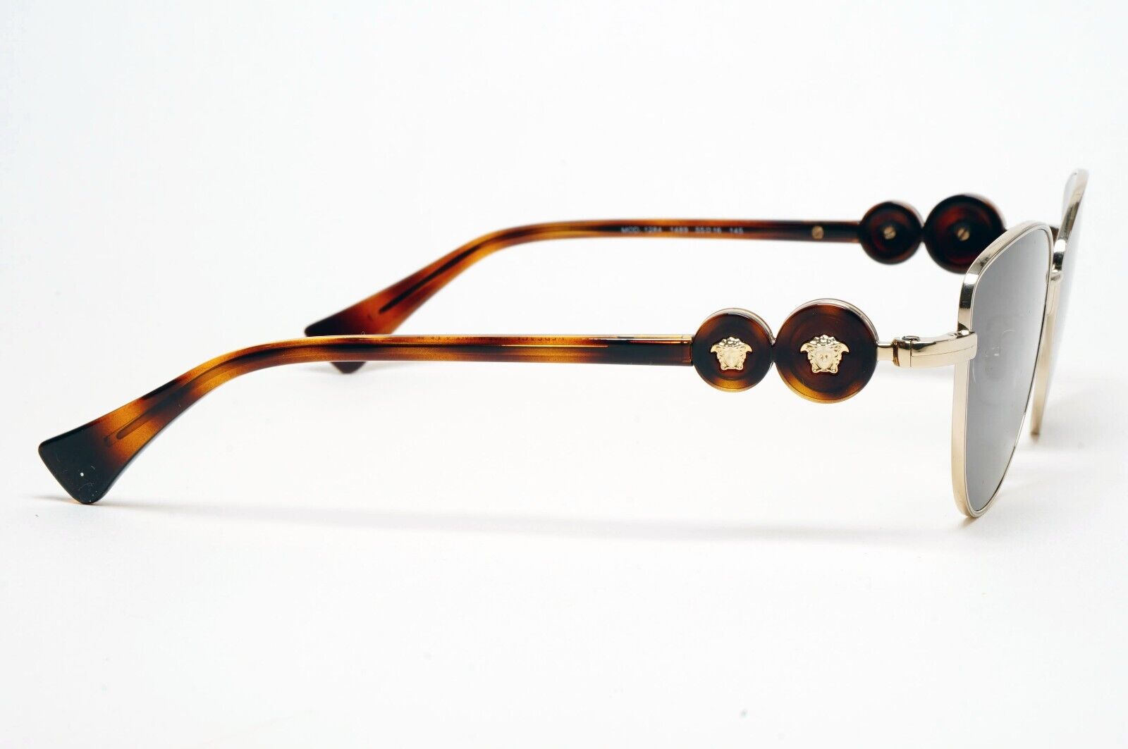 Versace Sunglasses Gold Medusa Black Brown Cat Eyee Metal MOD VE 1284 1489 55mm