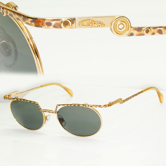 Cazal 1990s Sunglasses Vintage Germany Gold Leopard MOD 288 COL 653 37484