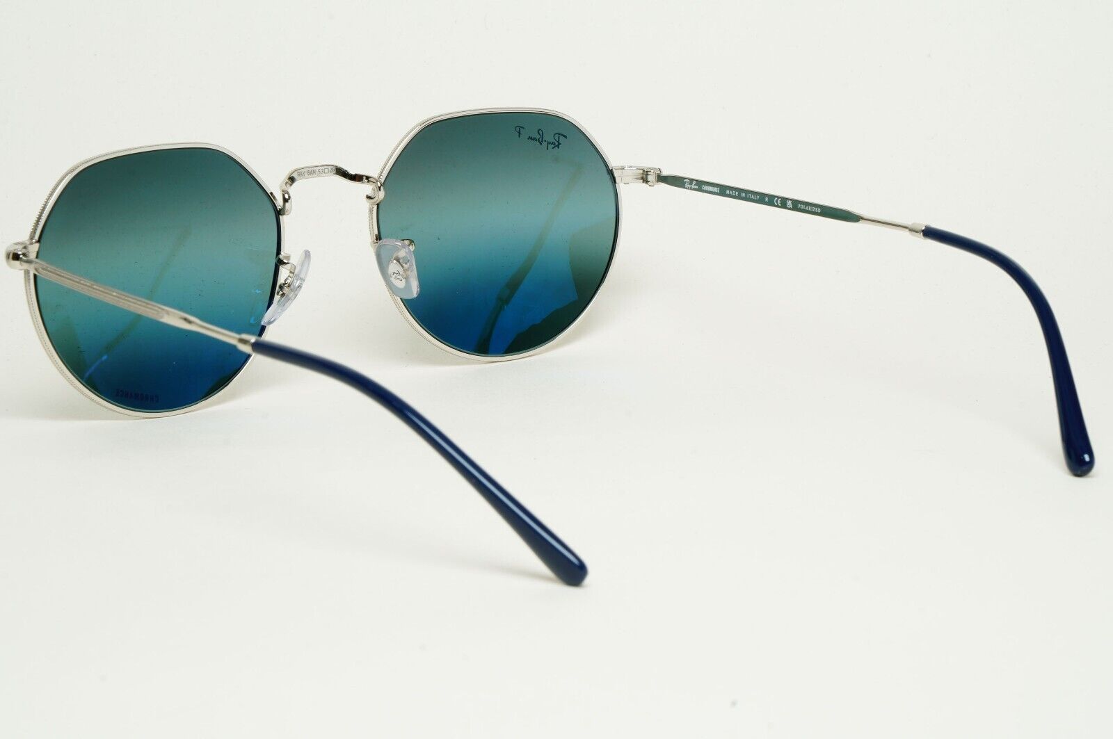 Ray-Ban Sunglasses Polarized Jack Chromance Silver Blue RB 3565 9242/G6 53mm