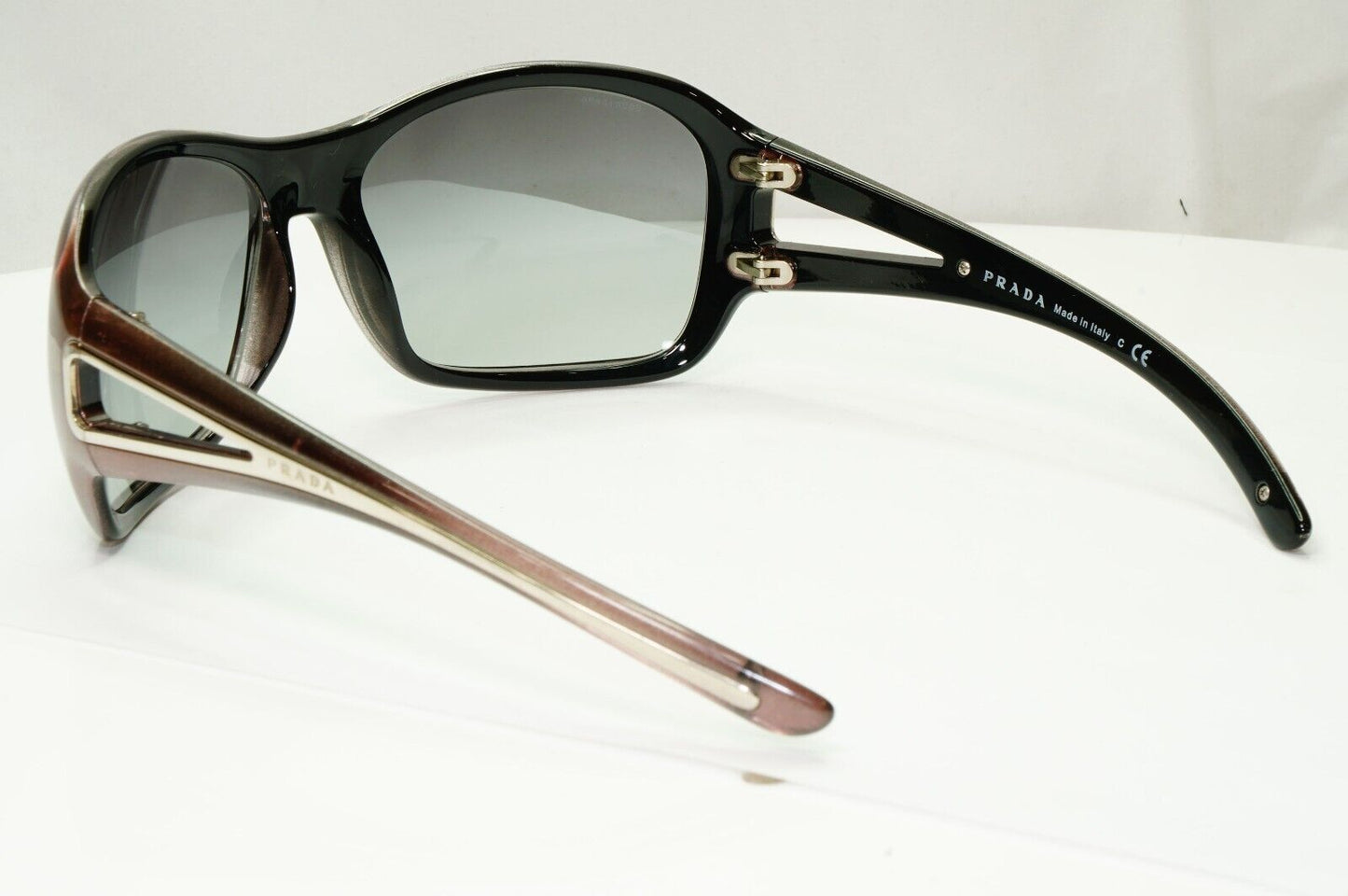 Prada 2010 Metallic Sunglasses Brown Silver Grey Gradient PR15LS SPR 15L 7ZT-3M1