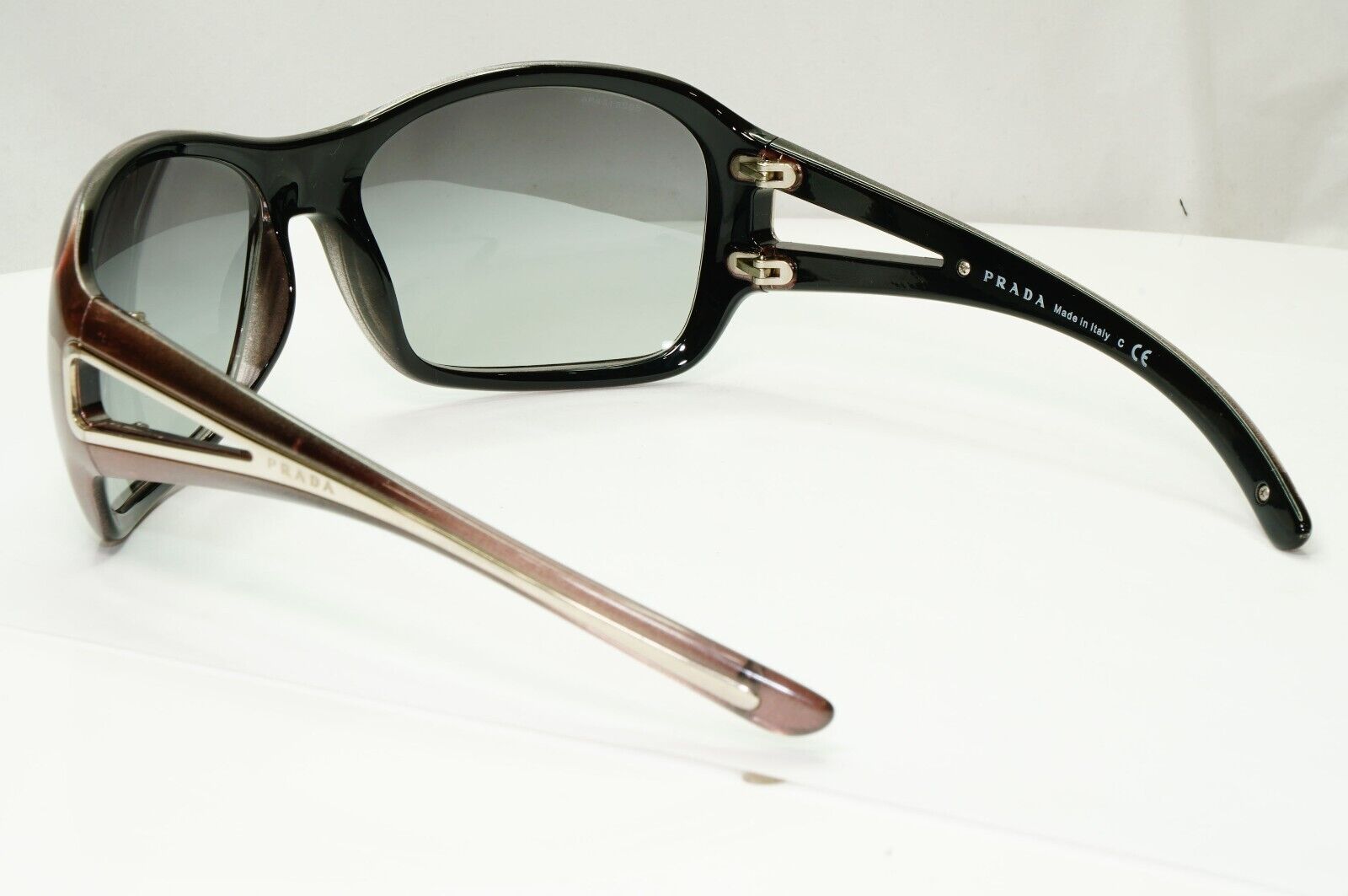 Prada 2010 Metallic Sunglasses Brown Silver Grey Gradient PR15LS SPR 15L 7ZT-3M1