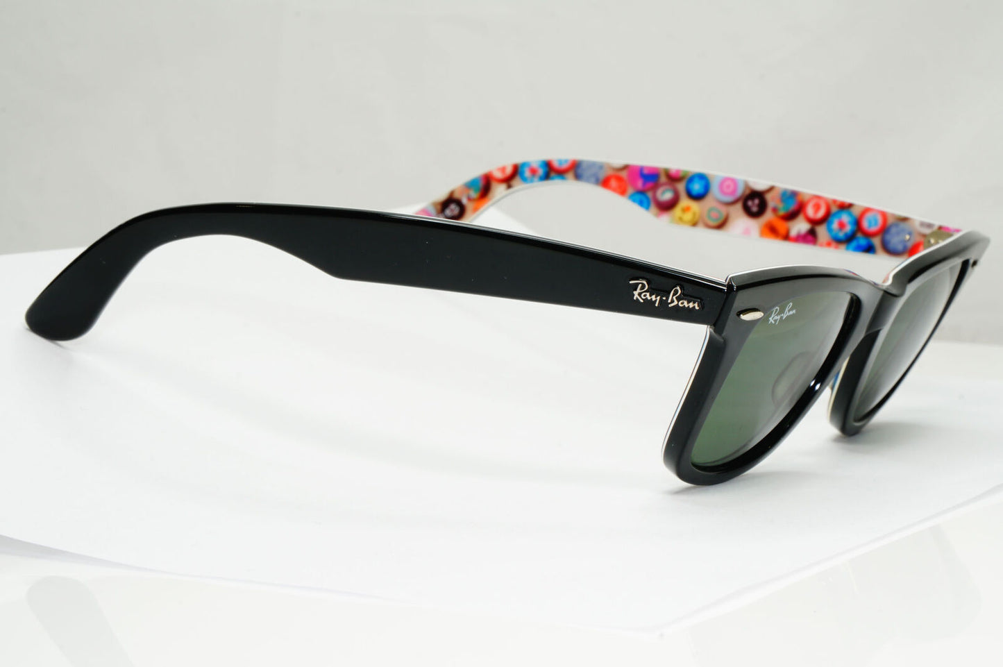 Ray-Ban Wayfarer Prints Sunglasses Black Series 4 Buttons RB 2140 1052 240123