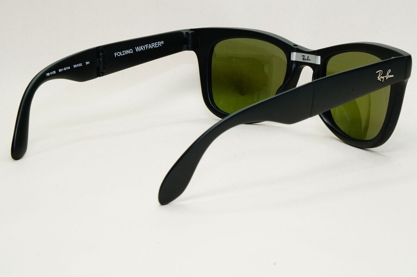 Ray-Ban Sunglasses Folding Wayfarer Black Matte Purple Mirror RB 4105 601-S/1M