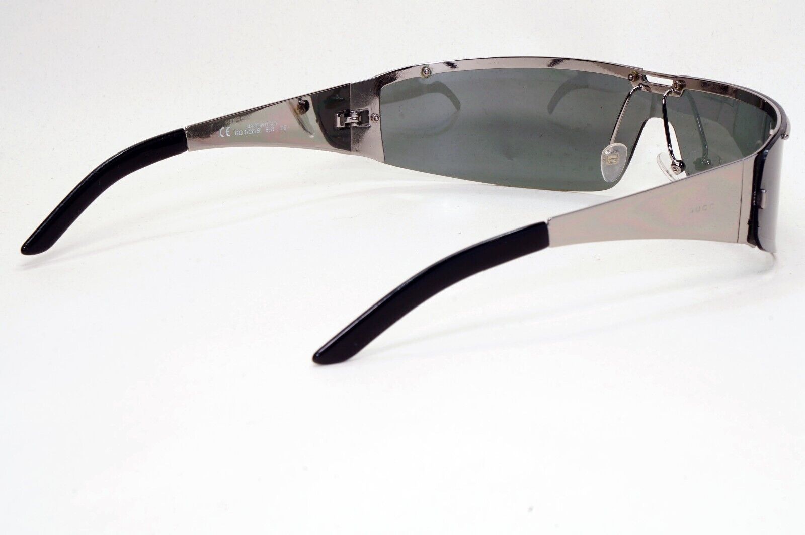 Gucci Sunglasses 2003 Vintage Polarized Shield Slim Silver GG 1726/S 6LB 081024