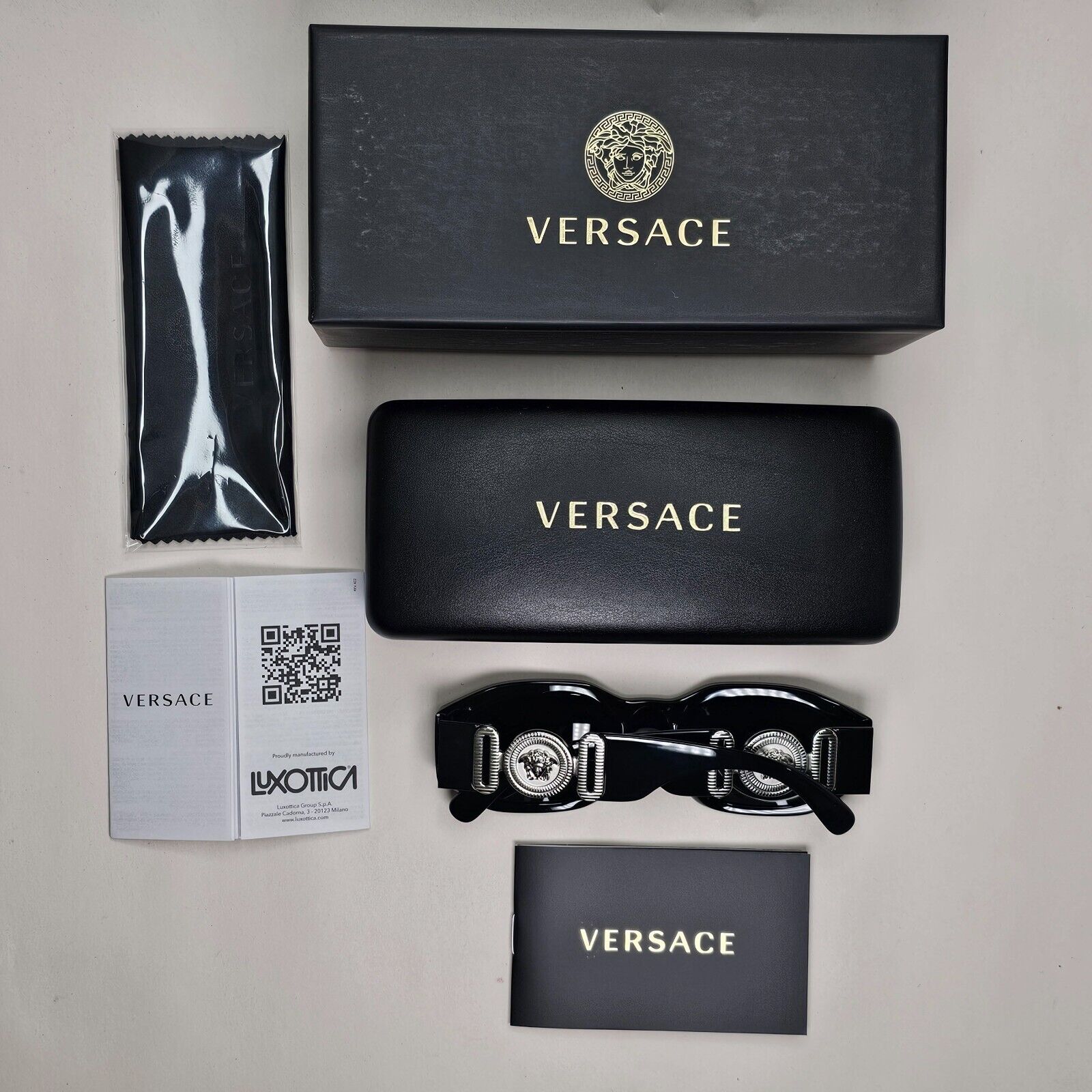 Versace Sunglasses Black Silver Medusa Grey Biggie MOD VE 4361 5422/87 53mm