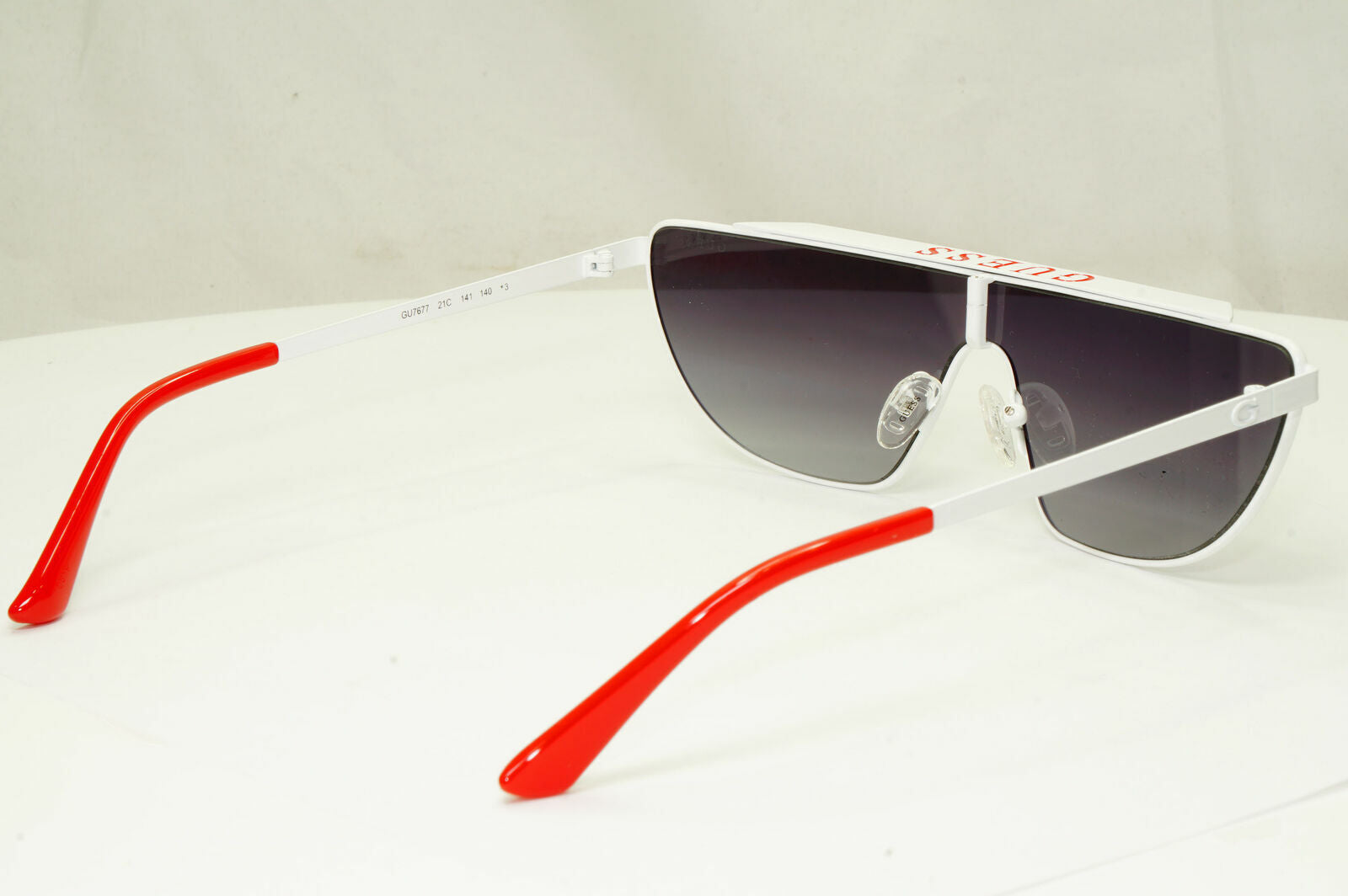 Guess Sunglasses Punk Visor Mens Womens Shield White Grey Smoke GU 7677 21C