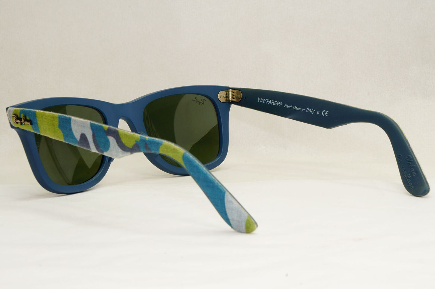 Ray-Ban Sunglasses Wayfarer Camoflauge Blue Silver Grey Mirror RB 2140 6061/40