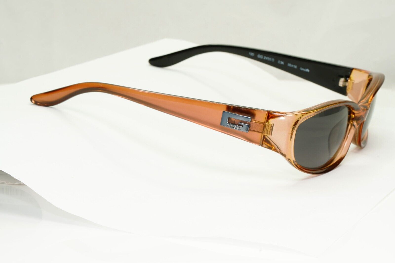 Gucci Sunglasses 1999 Vintage Brown Transparent Black GG 2456/S E3K 55mm 261024