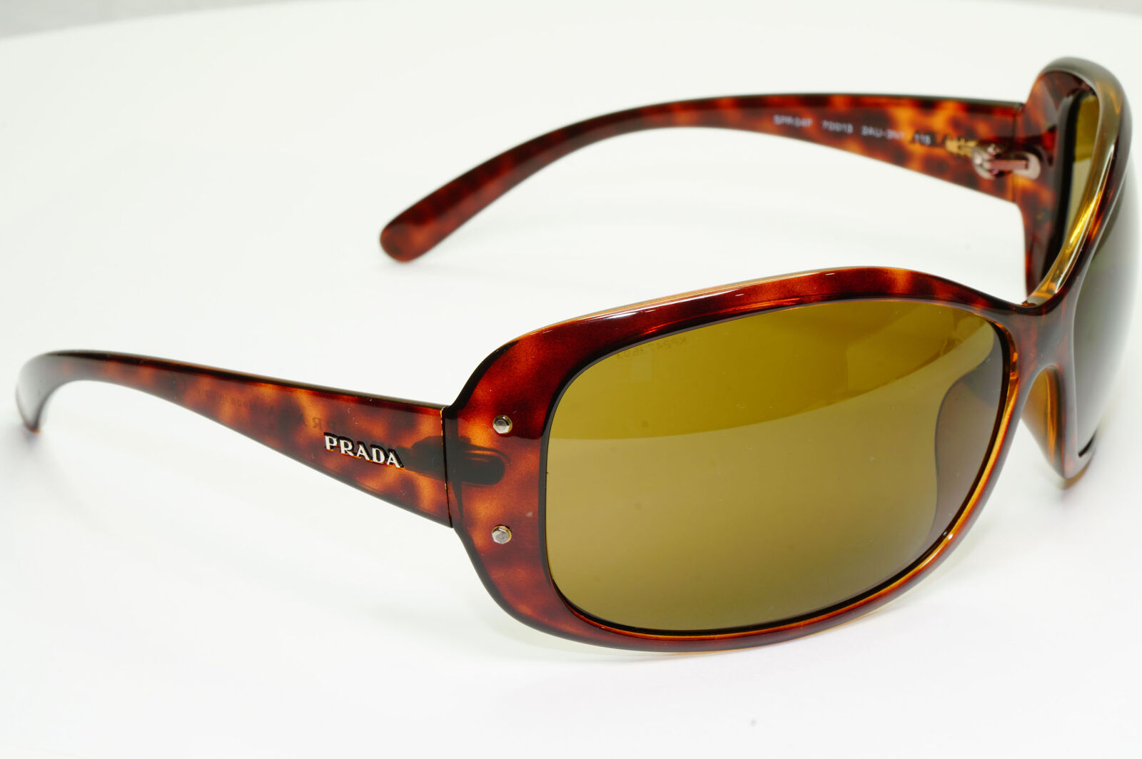 Prada 2005 Vintage Sunglasses Tortoise Brown Wrap PR04FS SPR 04F 2AU-3N1 020822