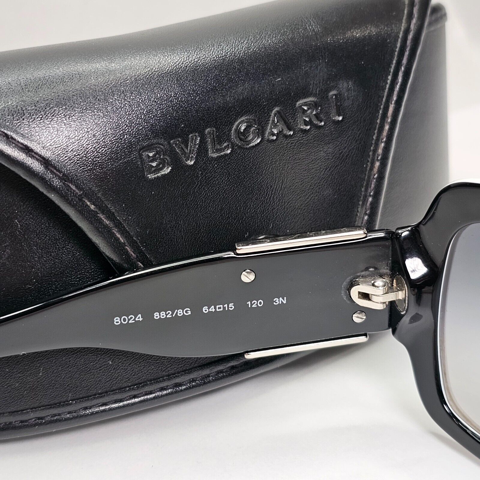 Bvlgari Sunglasses 2008 Vintage White Black Grey Gradient 8024 882/8G 121223