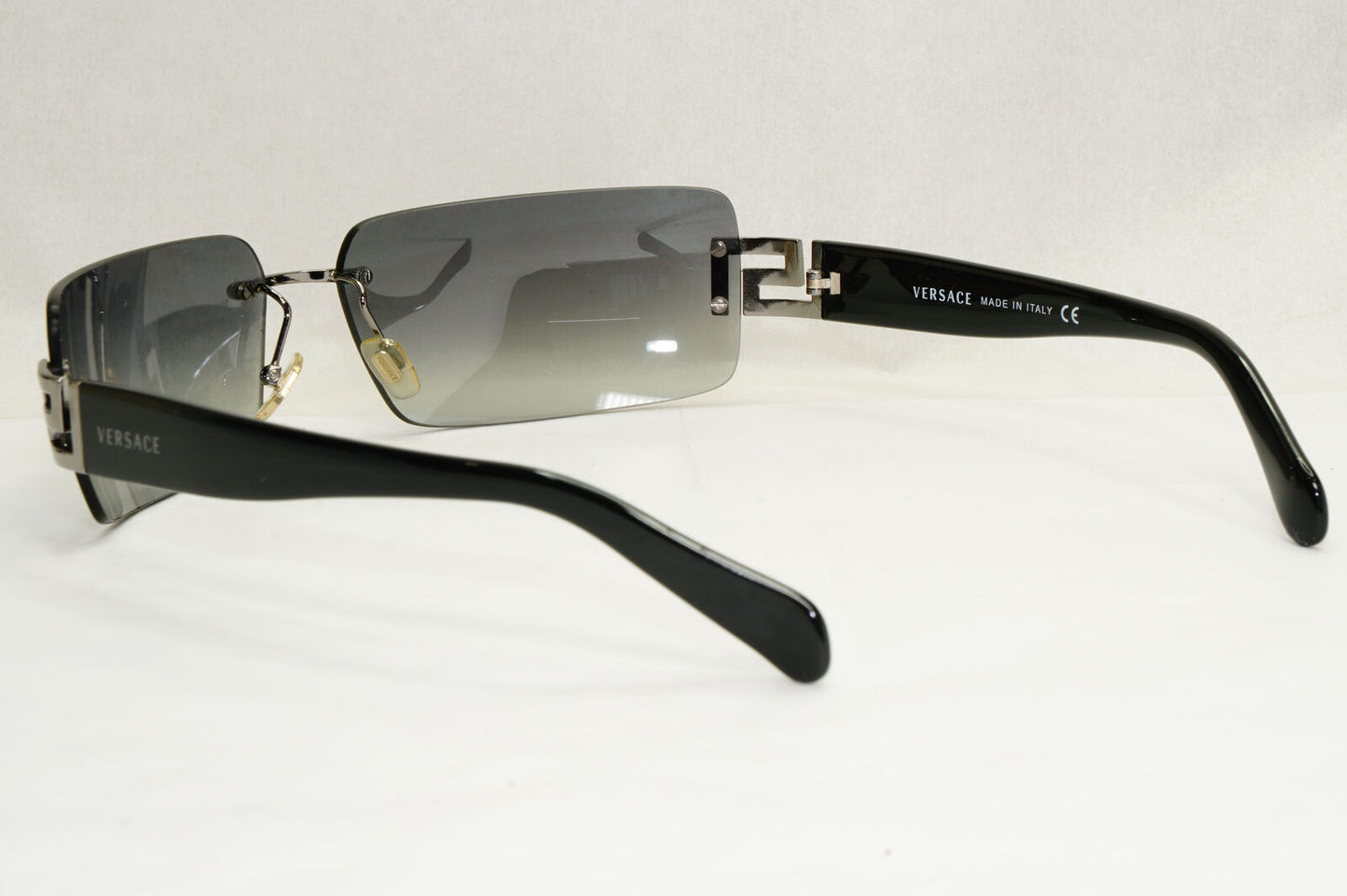 Versace Sunglasses 2004 Vintage Rimless Black Grey MOD 2017 1001/8G 180124