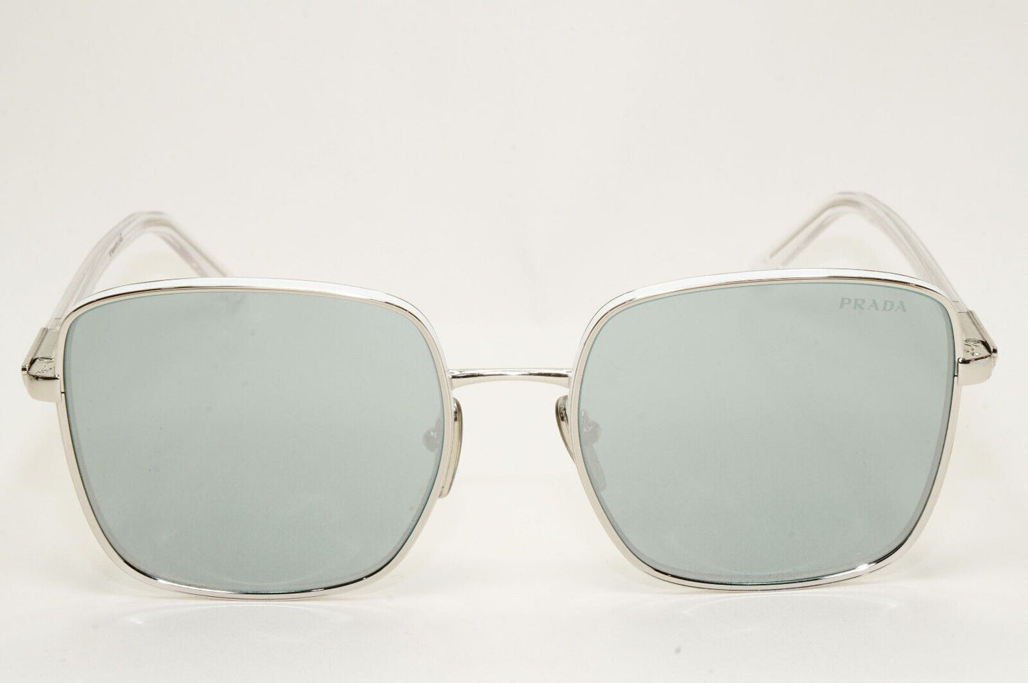 Prada Sunglasses Silver Mirror Large Square Oversized PR55YS SPR 55Y 1BC-02R